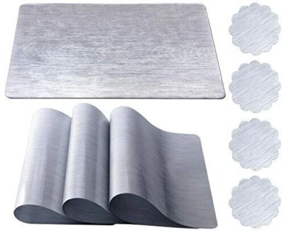 16 Pcs Set 8 Placemats & 8 Coasters Set Wipe Clean PVC Table Mats Washable - Image 1 of 4