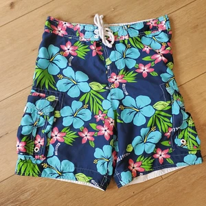 Hollister Mens Blue Hibiscus Hawaiian Board Surf Swim Shorts Size M Trunks Cargo - Picture 1 of 19