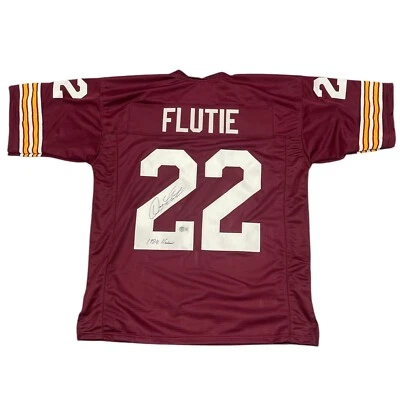 Doug Flutie Signed Boston College Custom Jersey w/ Heisman Beckett W BAS COA - Image 1 of 3