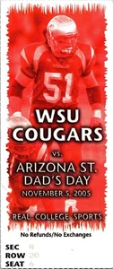 Fútbol americano universitario Arizona St Dads Day 2005 WSU Cougars Arizona - Imagen 1 de 2
