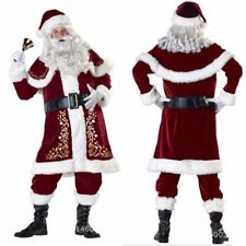Santa Claus Costume 2023 Hot Deluxe Velour Christmas Plush Suit Adult Size Dress