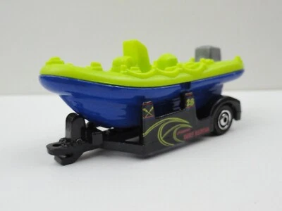 2012 Matchbox Beach Rescue Raft Boat com Trailer (Azul/Verde Surf Rescue) - SOLTO - Imagem 1 de 4