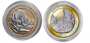 2010 Yosemite & Grand Canyon National Park 24Kt Gold & Platinum Quarters - Picture 1 of 5