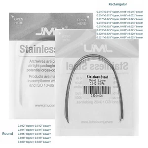 JMU Dental Orthodontic Stainless steel Arch Wire Round Rectangular Ovoid Form - Picture 1 of 24