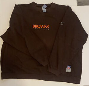 Vintage 90s Reebok Cleveland Browns Crewneck Sweatshirt Gray Pullover Adult 2XL