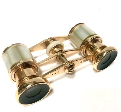 Paire De Jumelles/ Anciennes/vintage /Théâtre /opéra /nacre/laiton Doré/glasses - Photo 1/4