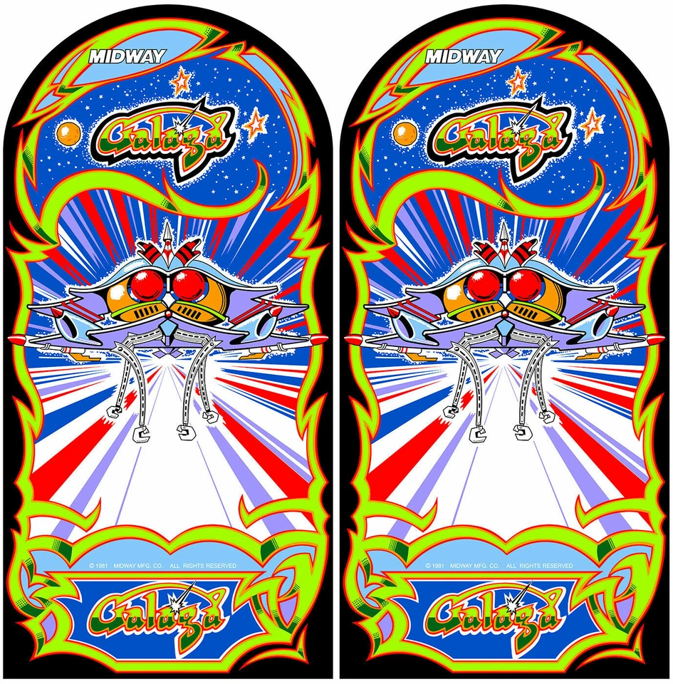 GALAGA Arcade Graphics Side Art Stickers - Image 1 of 1