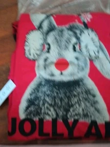 Cacique Womens Plus Cotton Red Pajama Top & Pants Set Bunny Rabbit 22/24 NWT - Picture 1 of 7