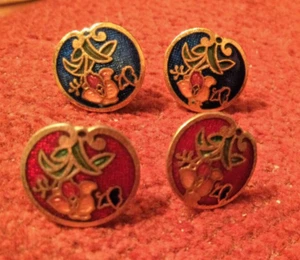 2 pair Enamel painted earrings - Picture 1 of 10