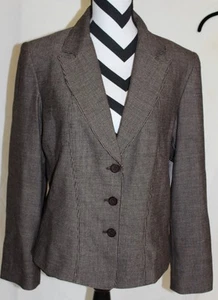 Women's Brown HILLARD & HANSON Stretch Lined Blazer Sz 14, NWT $58 L#1073 - Picture 1 of 5