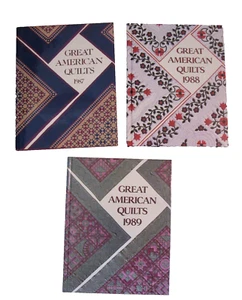 Lot of 3 Great American Quilts Hardcover Books 1987, 1988 & 1989 plus templates - Imagen 1 de 24