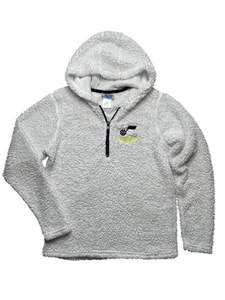 Pullover Sherpa blanco polar con capucha Utah Jazz NBA invierno otoño acogedor aire libre - Imagen 1 de 11