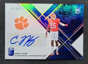 2017 Panini Elite Draft Picks Cordrea Tankersley Blue Rookie Auto /25 CLEMSON RC - Picture 1 of 2