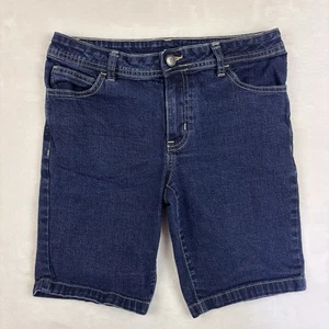 Faded Glory Jean Shorts Girl's Size 14 Blue Denim Adjustable Waist - Picture 1 of 9