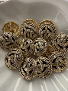 6PC Celtic Knot Gold Shank Metal Buttons Crafts Sewing Buttons 20mm - Picture 1 of 3