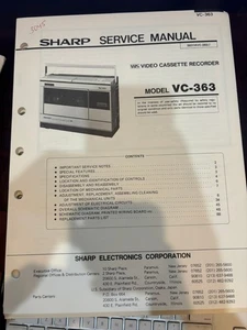 ORIG. SHARP VC-363 VC363 VCR Repair & Service Manual *ORIGINAL* - Picture 1 of 1