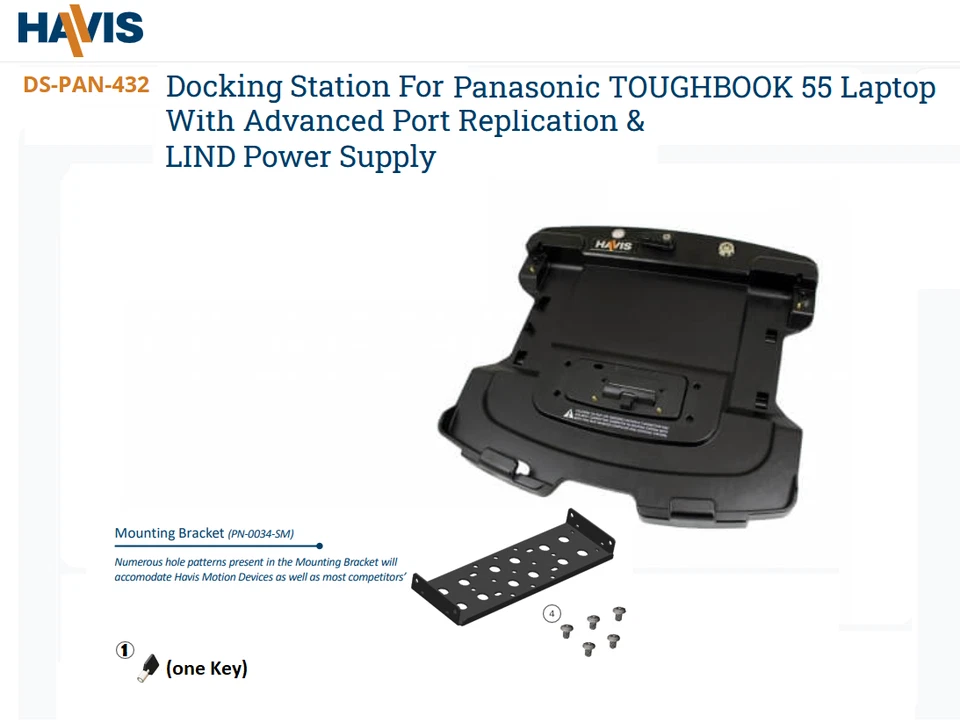 Base para libro resistente Havis DS-PAN-432 99,99 % Life Left para Panasonic CF-54/FZ-55, SET3 Foto 1 de 4