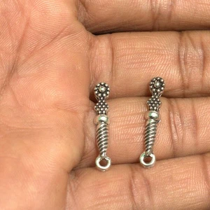 2 Pairs German Silver Earring Components 24x4 mm - Picture 1 of 8