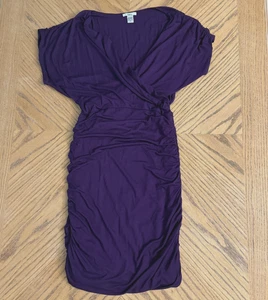 Bar III Damen Gr. M lila drapiertes Kleid gerafft Raffung Stretch Made in USA Y2K - Bild 1 von 10