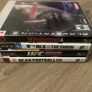 Playstation Lot Of 4 PS3 Games -CIB - Metal Gear Solid, UFC 2010, NCAA Football - Picture 1 of 11