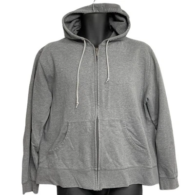 Energy Zone Mujer Sudadera con Capucha XL Gris Cremallera Completa Mezcla de Algodón Informal RASGADURAS EN LAS MANGAS Foto 1 de 4