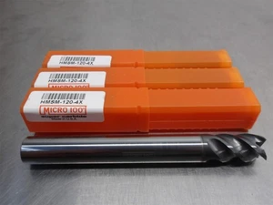 3 NEW! Micro 100 12mm Carbide Endmill 4 Flute 18mm LOC HMSM-120-4X - Picture 1 of 3