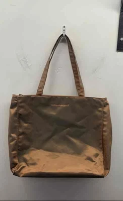 Bolsa tote Victoria's Secret bronze cetim náilon bolsa de ombro grande com zíper na parte superior Y2K - Imagem 1 de 4