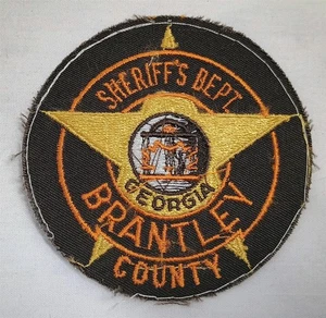 Vintage Embroidered Patch Sheriff's Dept Brantley County Georgia Police - Imagen 1 de 3