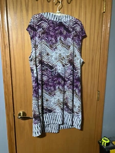 Alfani Womens Watercolor Sheath Dress Brown Purple White 2x WFL 8046 Soft Comfy - Picture 1 of 17
