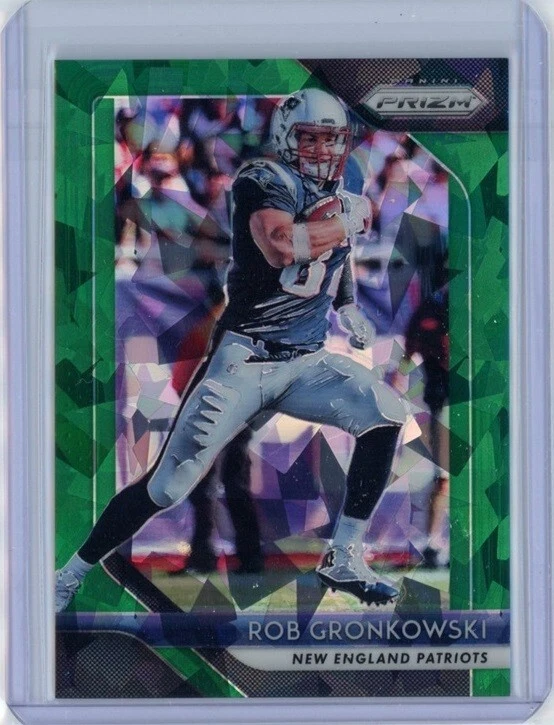 ROB GRONKOWSKI 2018 Panini Prizm GREEN CRYSTALS Ice #70 Patriots 48/75