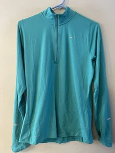 NIKE Dri-fit running womens green half zip size medium - Picture 1 of 8