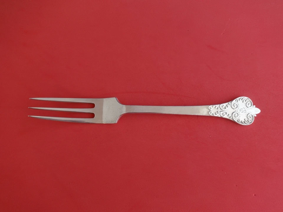 Tenedor de cena de plata esterlina William & Mary de Mappin & Webb 3 dientes 8" Foto 1 de 1