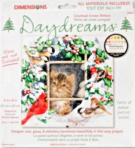 #73504 DIMENSIONES DAYDREAMS "GATITO DE INVIERNO" CONTADO PUNTO DE CRUZ NIP Y MUY LINDO - Imagen 1 de 2