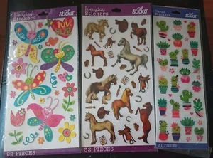 Sticko Everyday Aufkleber 3 Stück LOVE BUG + ERNTEPONYS + SÜSSE SUKKULENTEN NEU - Bild 1 von 8