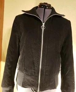 GIACCA DA DONNA H&M 10 Winter Bomber Coudoroy nera cerniera intera foderata collo di tartaruga - Foto 1 di 10
