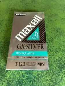 Maxell T-120 GX-Silver High Quality 6 hr Blank VHS Tapes - NEW SEALED -- 3932 - Picture 1 of 3