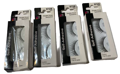 NYC Autoadhesivo Doble Cruz Pestañas Negras 972B Lote De 4 En Caja Foto 1 de 2