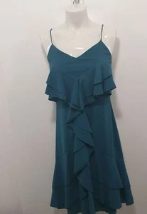 Blessed Are The Meek Blue Slip Frill Dress Sz 8 - Picture 1 of 10