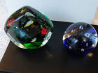 TWO QUALITY GLASS PAPERWEIGHTS  FOR SALE IN 1 LOT==VERY HEAVY OVER 2kg