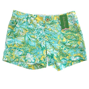 NWT Lilly Pulitzer Callahan 5" Inseam Shorts sz 0 Beach Gypsies Floral Cotton - Picture 1 of 5