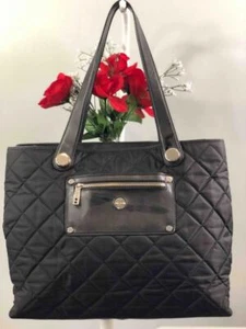 KNOMO London Bayswater Collection Valetta Black Quilts Laptop Work Shoulder Bag - Picture 1 of 9