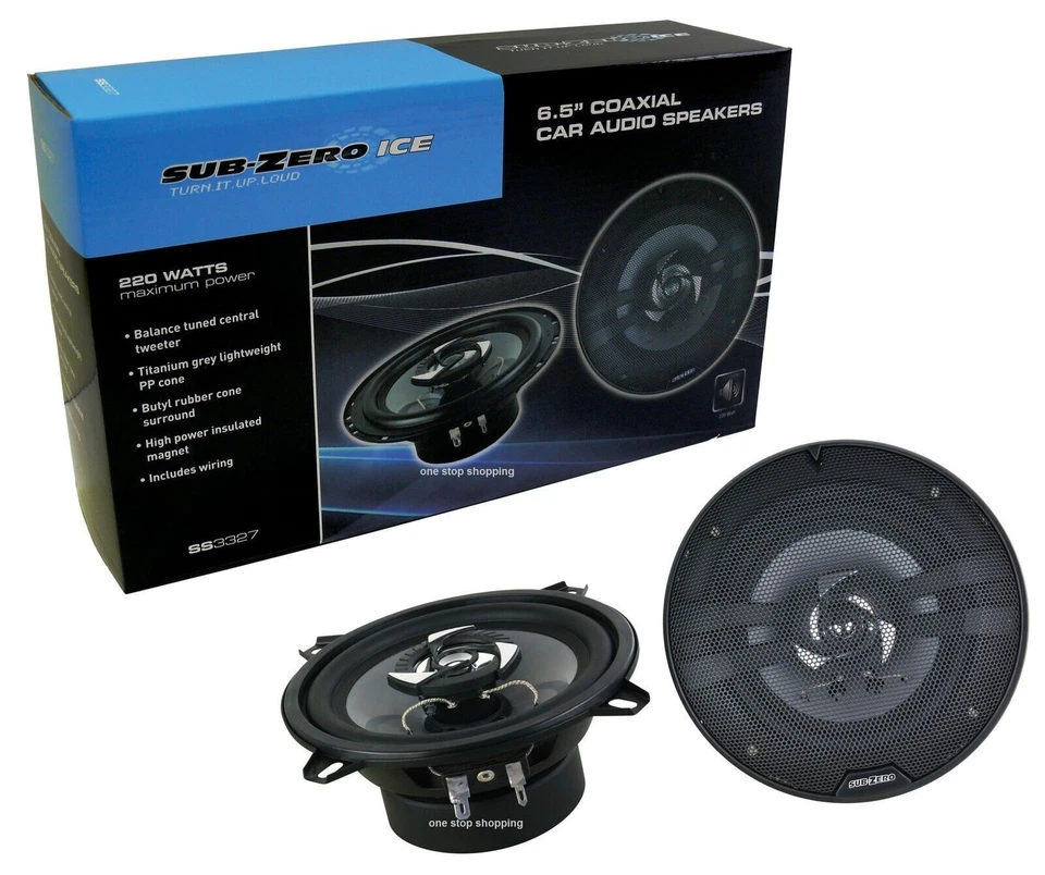 Sub Zero 6.5" 220w Coaxial 2 Way Car Speakers - SS3327 - Image 1 of 1