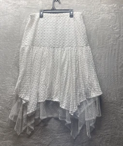 Retro Threads Women's White Skirt LG Peasant Layered Ruffle Fairycore Fesitival - Picture 1 of 7