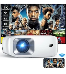 4K Support Projector with WIFI and Bluetooth Portable Mini Projector - Picture 1 of 11