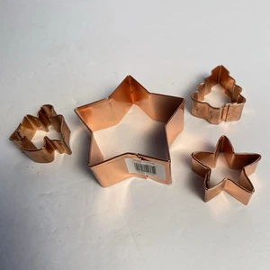 Copper Cookie Cutters Christmas Tree Angle Stars Small - Picture 1 of 6