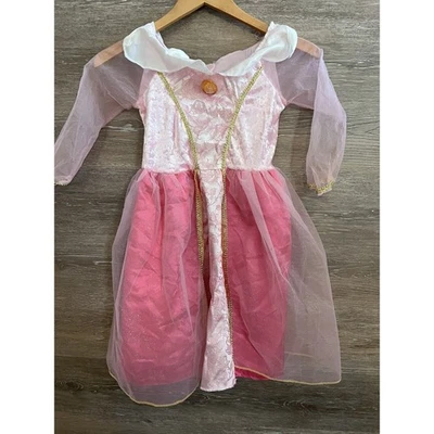 Disney Store Niñas Bella Durmiente Rosa Aurora Princesa Vestido Disfraz Talla 4 Foto 1 de 4