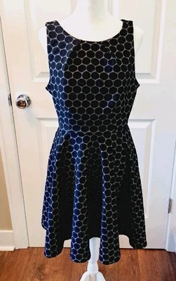 Elle Dress Black Dot Short Women's Size 6 Indie Vanguard  - Image 1 of 4