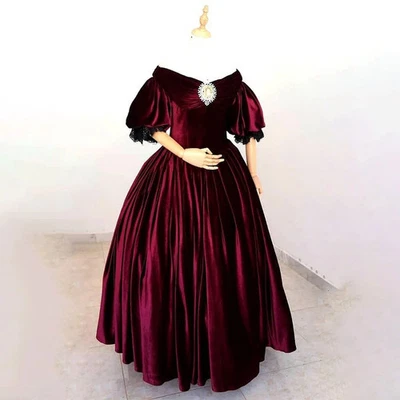 1868-х викторианской гражданской войны с плеча платье унесенные ветром вечерние платья - Изображение 1 из 4