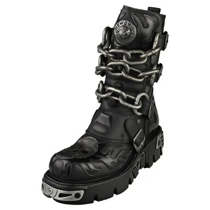 New Rock M-727-s5 Unisex Platform Boots in Black - Picture 1 of 8