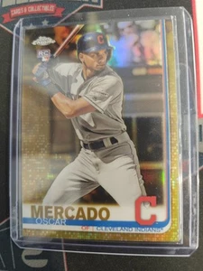 2019 Topps Chrome Update Target Gold Refractor /50 Oscar Mercado #40 Rookie RC - Picture 1 of 2
